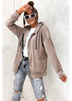 BLUZA ZAPINANA Z OZDOBNYM ZAMKIEM- BEŻOWA ze sklepu olika.com.pl w kategorii Bluzy damskie - zdjęcie 162793127