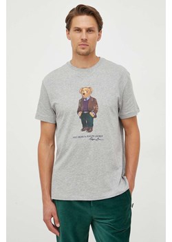 Polo Ralph Lauren t-shirt bawełniany kolor szary z nadrukiem ze sklepu ANSWEAR.com w kategorii T-shirty męskie - zdjęcie 162793978