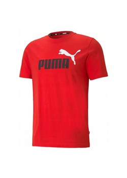 PUMA T-Shirt męski Logo Essential + czerwony ze sklepu taniesportowe.pl w kategorii T-shirty męskie - zdjęcie 162798515