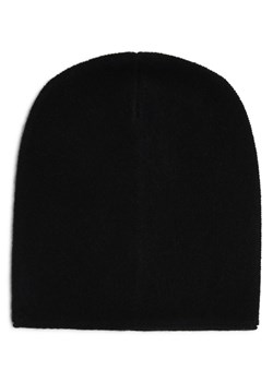 Marie Lund Damska czapka z czystego kaszmiru Kobiety Kaszmir czarny jednolity ze sklepu vangraaf w kategorii Czapki zimowe damskie - zdjęcie 162805387