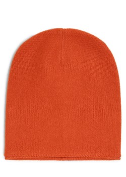 Marie Lund Damska czapka z czystego kaszmiru Kobiety Kaszmir pomarańczowy jednolity ze sklepu vangraaf w kategorii Czapki zimowe damskie - zdjęcie 162805397