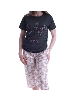 Szara damska piżama z piórkami /H2-K30 P84 S195/ ze sklepu Pantofelek24.pl w kategorii Piżamy damskie - zdjęcie 162805515