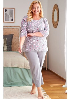 Doctor Nap piżama damska plus size w subtelny wzór PB.5281, Kolor szary-wzór, Rozmiar 2XL, Doctor Nap ze sklepu Intymna w kategorii Piżamy damskie - zdjęcie 162810397