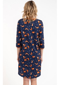 Koszula nocna damska z rękawem 3/4 Wasilla, Kolor granatowo-pomarańczowy, Rozmiar S, Italian Fashion ze sklepu Intymna w kategorii Koszule nocne - zdjęcie 162810447