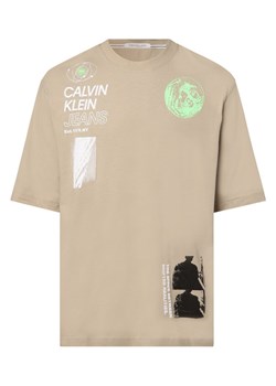 Calvin Klein Jeans T-shirt męski Mężczyźni Bawełna beżowy nadruk ze sklepu vangraaf w kategorii T-shirty męskie - zdjęcie 162812926