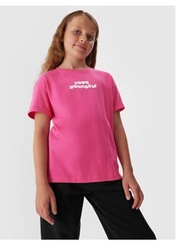 4F T-Shirt 4FJAW23TTSHF0825 Różowy Regular Fit ze sklepu MODIVO w kategorii Bluzki dziewczęce - zdjęcie 162819029