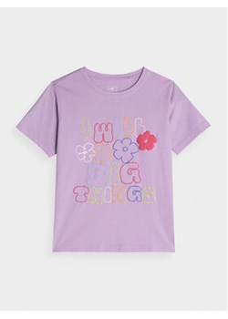 4F T-Shirt 4FJAW23TTSHF0821 Fioletowy Regular Fit ze sklepu MODIVO w kategorii Bluzki dziewczęce - zdjęcie 162819059