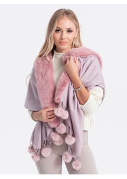 Szalik damski ALR062 - lawendowy ze sklepu Edoti w kategorii Szaliki i chusty damskie - zdjęcie 162828489