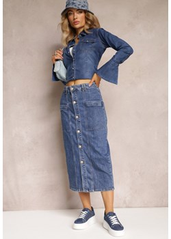 Niebieska Jeansowa Spódnica Midi Zapinana na Guziki Mimmera ze sklepu Renee odzież w kategorii Spódnice - zdjęcie 162830259