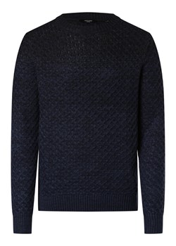 Jack & Jones Sweter męski Mężczyźni Sztuczne włókno granatowy marmurkowy ze sklepu vangraaf w kategorii Swetry męskie - zdjęcie 162832298