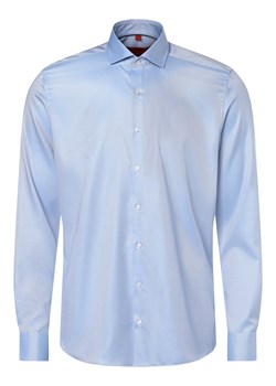 Finshley & Harding Koszula męska Mężczyźni Slim Fit Bawełna jasnoniebieski wypukły wzór tkaniny ze sklepu vangraaf w kategorii Koszule męskie - zdjęcie 162832337
