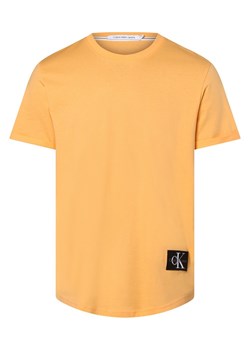 Calvin Klein Jeans T-shirt męski Mężczyźni Bawełna morelowy jednolity ze sklepu vangraaf w kategorii T-shirty męskie - zdjęcie 162832348