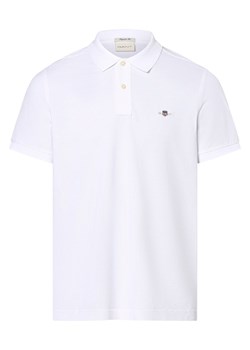 Gant Męska koszulka polo Mężczyźni Bawełna biały jednolity ze sklepu vangraaf w kategorii T-shirty męskie - zdjęcie 162832377