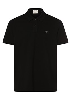 Gant Męska koszulka polo Mężczyźni Bawełna czarny jednolity ze sklepu vangraaf w kategorii T-shirty męskie - zdjęcie 162832379
