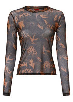 HUGO Damska koszulka z długim rękawem Kobiety koniakowy wzorzysty ze sklepu vangraaf w kategorii Bluzki damskie - zdjęcie 162832409