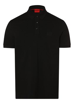 HUGO Męska koszulka polo Mężczyźni Bawełna czarny jednolity ze sklepu vangraaf w kategorii T-shirty męskie - zdjęcie 162832437