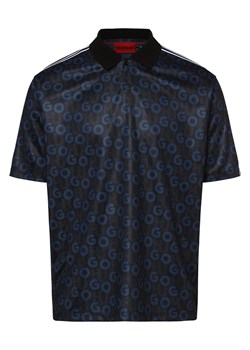 HUGO Męska koszulka polo Mężczyźni czarny wzorzysty ze sklepu vangraaf w kategorii T-shirty męskie - zdjęcie 162832438
