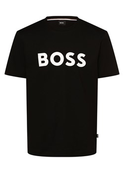BOSS T-shirt męski Mężczyźni Bawełna czarny jednolity ze sklepu vangraaf w kategorii T-shirty męskie - zdjęcie 162832477