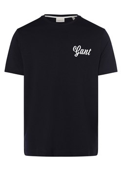 Gant T-shirt męski Mężczyźni Bawełna granatowy jednolity ze sklepu vangraaf w kategorii T-shirty męskie - zdjęcie 162832755
