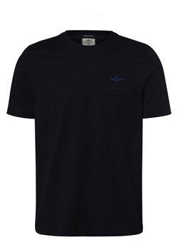 Aeronautica T-shirt męski Mężczyźni Bawełna granatowy jednolity ze sklepu vangraaf w kategorii T-shirty męskie - zdjęcie 162832778