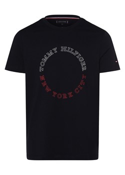 Tommy Hilfiger T-shirt męski Mężczyźni Bawełna granatowy nadruk ze sklepu vangraaf w kategorii T-shirty męskie - zdjęcie 162832868