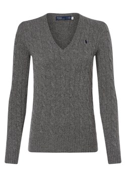Polo Ralph Lauren Sweter damski z dodatkiem kaszmiru Kobiety drobna dzianina szary jednolity ze sklepu vangraaf w kategorii Swetry damskie - zdjęcie 162832886