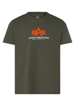 Alpha Industries T-shirt męski Mężczyźni Bawełna oliwkowy nadruk ze sklepu vangraaf w kategorii T-shirty męskie - zdjęcie 162833067