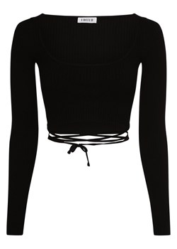 EDITED Damska koszulka z długim rękawem Kobiety wiskoza czarny jednolity ze sklepu vangraaf w kategorii Bluzki damskie - zdjęcie 162833239