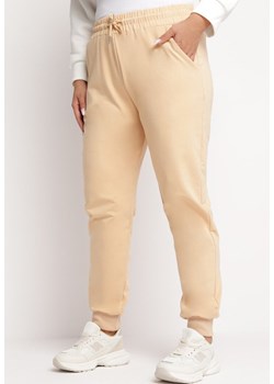 Beżowe Spodnie Dresowe Joggery z Wsuwanymi Kieszeniami Davidora ze sklepu Born2be Odzież w kategorii Spodnie damskie - zdjęcie 162845136