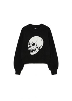 Cropp - Czarny sweter z czaszką - czarny ze sklepu Cropp w kategorii Swetry damskie - zdjęcie 162847809