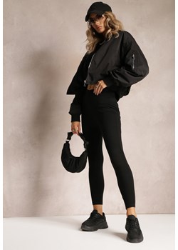 Czarne Legginsy z Elastycznej Bawełny z Regularnym Stanem Railean ze sklepu Renee odzież w kategorii Spodnie damskie - zdjęcie 162852768