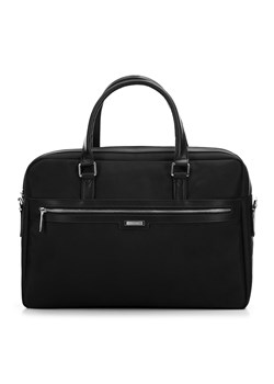 Męska torba na laptopa 17” z błyszczącym suwakiem czarna ze sklepu WITTCHEN w kategorii Torby na laptopa - zdjęcie 162856385