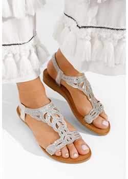 Srebrne sandały płaski Tirenia ze sklepu Zapatos w kategorii Sandały damskie - zdjęcie 162858607