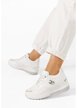 Białe sneakersy na koturnie Katiera ze sklepu Zapatos w kategorii Buty sportowe damskie - zdjęcie 162858955