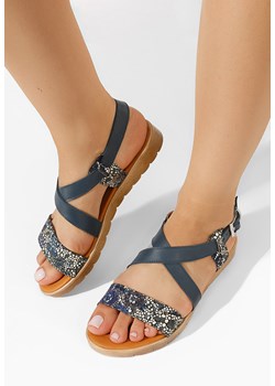 Niebieskie sandały damskie skórzane Tamala ze sklepu Zapatos w kategorii Sandały damskie - zdjęcie 162858986