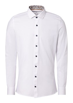Finshley & Harding Koszula męska łatwa w prasowaniu Mężczyźni Super Slim Fit Bawełna biały wypukły wzór tkaniny ze sklepu vangraaf w kategorii Koszule męskie - zdjęcie 162866118