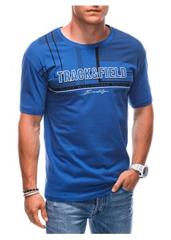 T-shirt męski z nadrukiem S1765 - niebieski ze sklepu Edoti w kategorii T-shirty męskie - zdjęcie 162888419