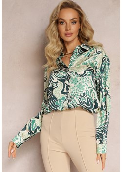 Zielona Koszula z Abstrakcyjnym Wzorem w Etno Stylu Agresse ze sklepu Renee odzież w kategorii Koszule damskie - zdjęcie 162898839