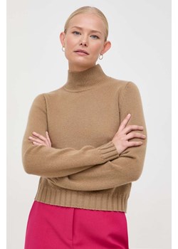 Marciano Guess sweter kaszmirowy kolor beżowy lekki z półgolfem ze sklepu ANSWEAR.com w kategorii Swetry damskie - zdjęcie 162902048