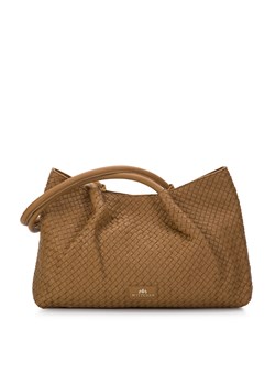 Torebka shopperka skórzana z plecionką na przodzie jasny brąz ze sklepu WITTCHEN w kategorii Torby Shopper bag - zdjęcie 162902859