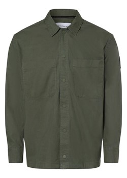 Calvin Klein Jeans Overshirt męski Mężczyźni Comfort Fit khaki jednolity ze sklepu vangraaf w kategorii Koszule męskie - zdjęcie 162903226