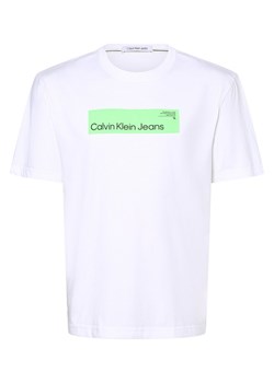 Calvin Klein Jeans T-shirt męski Mężczyźni Bawełna biały nadruk ze sklepu vangraaf w kategorii T-shirty męskie - zdjęcie 162903228
