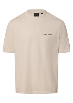 Lyle & Scott T-shirt męski Mężczyźni Bawełna kitt jednolity ze sklepu vangraaf w kategorii T-shirty męskie - zdjęcie 162903238