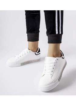 Biało-czarne sneakersy z cyrkoniami Dina ze sklepu gemre w kategorii Trampki damskie - zdjęcie 162916679