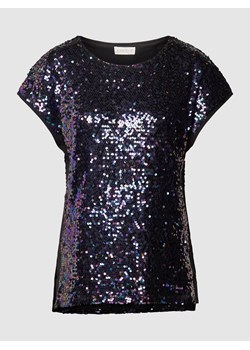T-shirt z cekinowym obszyciem na całej powierzchni ze sklepu Peek&Cloppenburg  w kategorii Bluzki damskie - zdjęcie 162918015