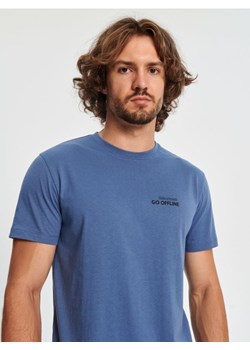 Sinsay - Koszulka z nadrukiem - niebieski ze sklepu Sinsay w kategorii T-shirty męskie - zdjęcie 162922015