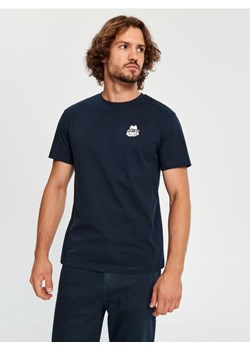 Sinsay - Koszulka z nadrukiem - granatowy ze sklepu Sinsay w kategorii T-shirty męskie - zdjęcie 162922016