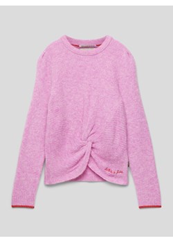Sweter z dzianiny z wyhaftowanym logo ze sklepu Peek&Cloppenburg  w kategorii Swetry dziewczęce - zdjęcie 162923835