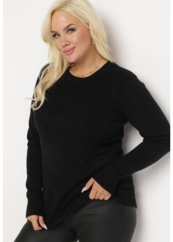 Czarny Sweter z Przeszyciami Maialle ze sklepu Born2be Odzież w kategorii Swetry damskie - zdjęcie 162925486