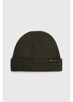 Alpha Industries czapka Dockers Beanie kolor zielony z cienkiej dzianiny 138905.142 ze sklepu PRM w kategorii Czapki zimowe damskie - zdjęcie 162932607